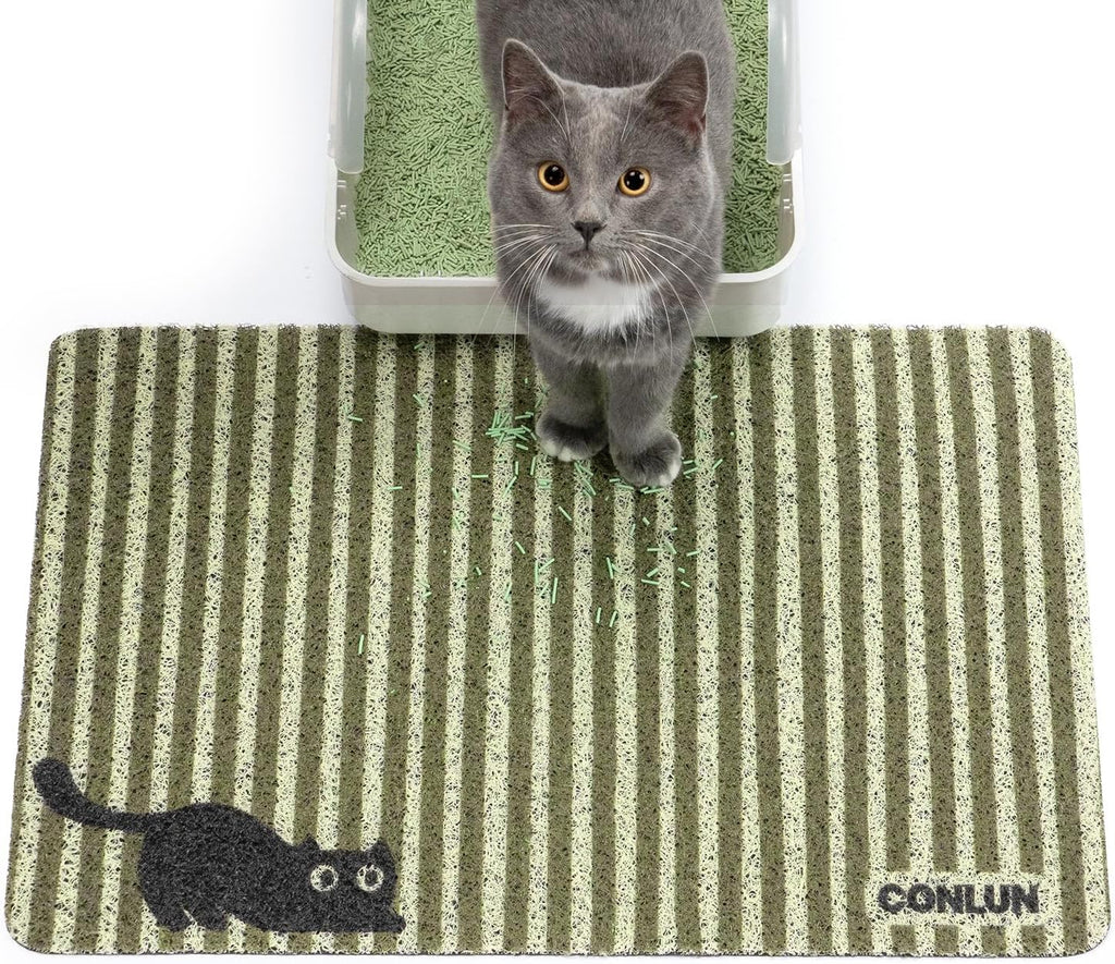 Conlun Cat Litter Mat Litter Trapping Mat, Premium Durable PVC Cute Cat Litter Box Mat, Non-Slip, Less Waste Kitty Litter Mat, Soft on Kitty's Paws, 24"x 17" cat matts for litter, Chessboard - Image 10