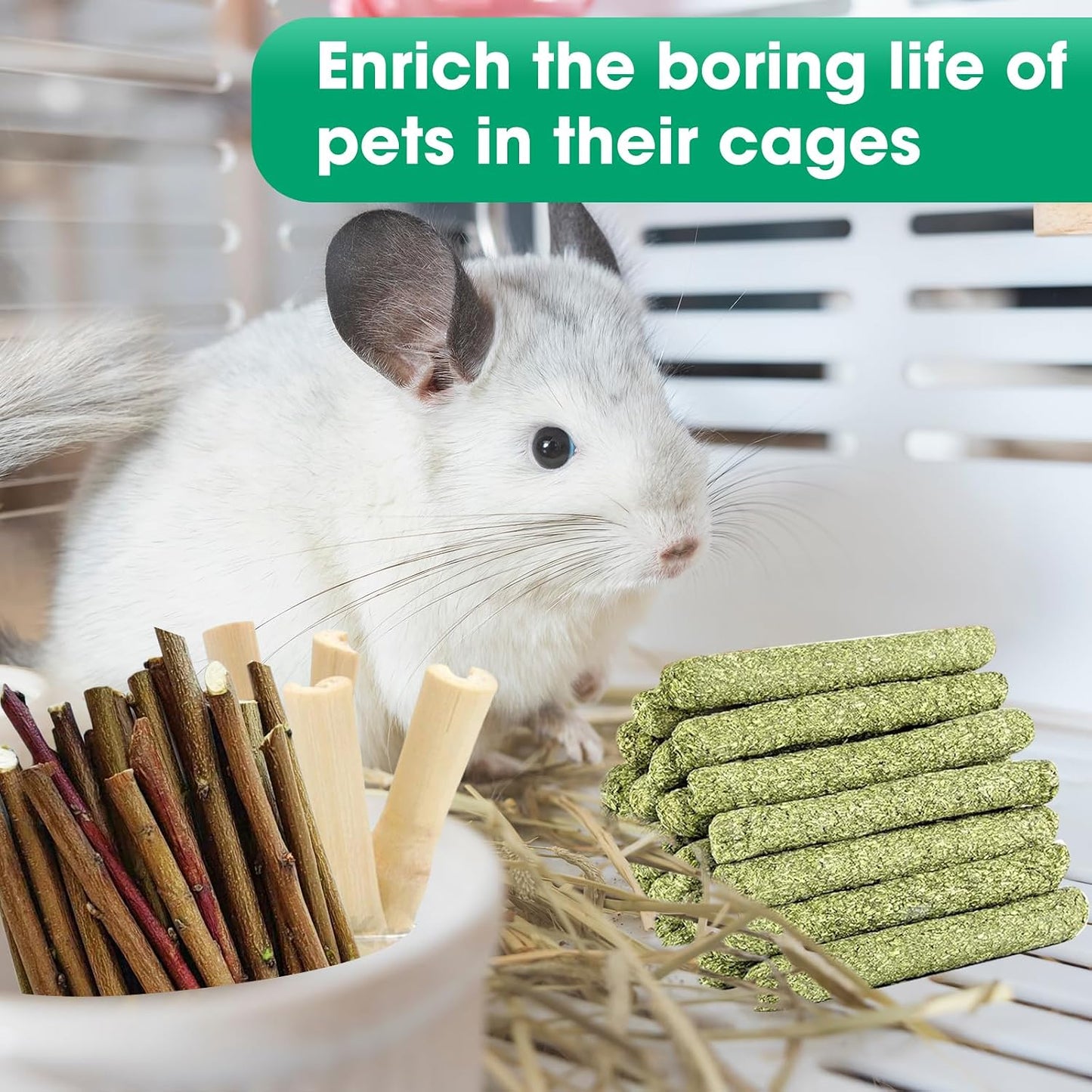 Sweet bamboo pieces for rabbit and guinea pig treats