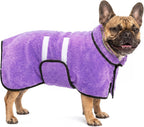 Packaging view of the Bienbee dog bathrobe demonstrating its compact machine washable design.