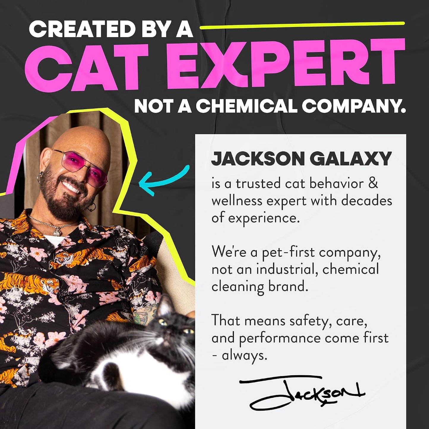 Before and after comparison of cat urine stain removal using Jackson Galaxy EX