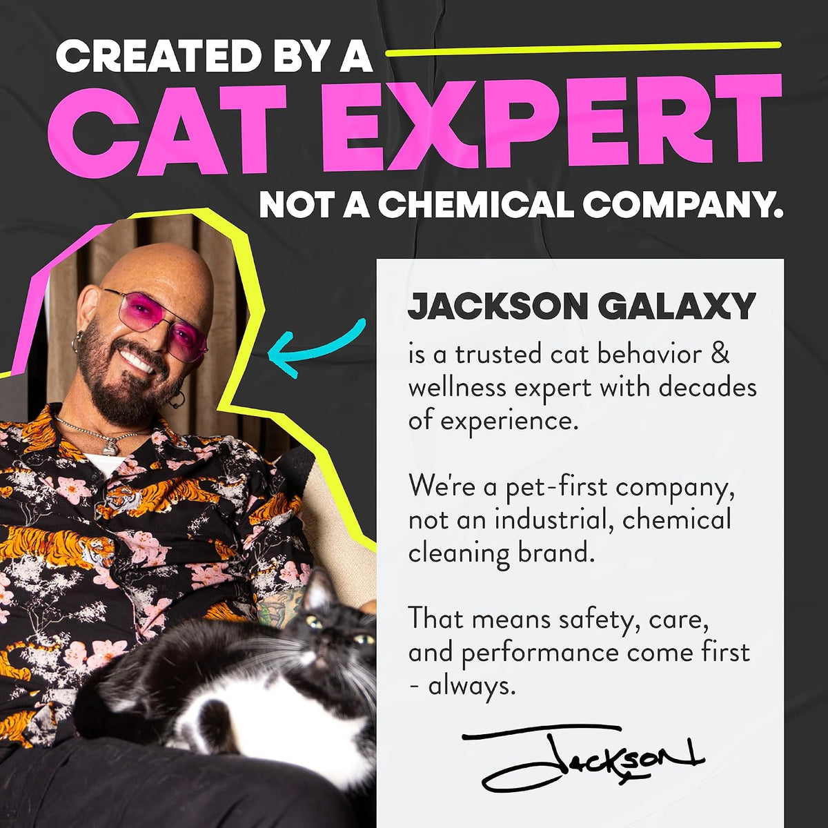 Jackson Galaxy pet stain remover back of package details
