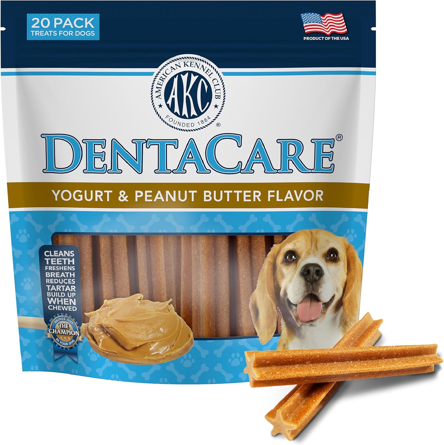 American Kennel Club Dentacare Large Breed Peanut Flavored Dental Dog Treats, Naturally Flavored, 15 Count - Image 11