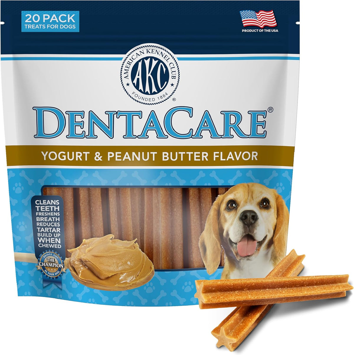 American Kennel Club Dentacare Large Breed Peanut Flavored Dental Dog Treats, Naturally Flavored, 15 Count - Image 11