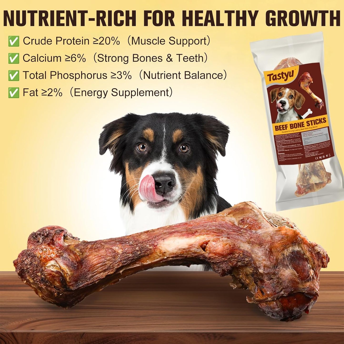 Close up of natural single ingredient beef dog chews