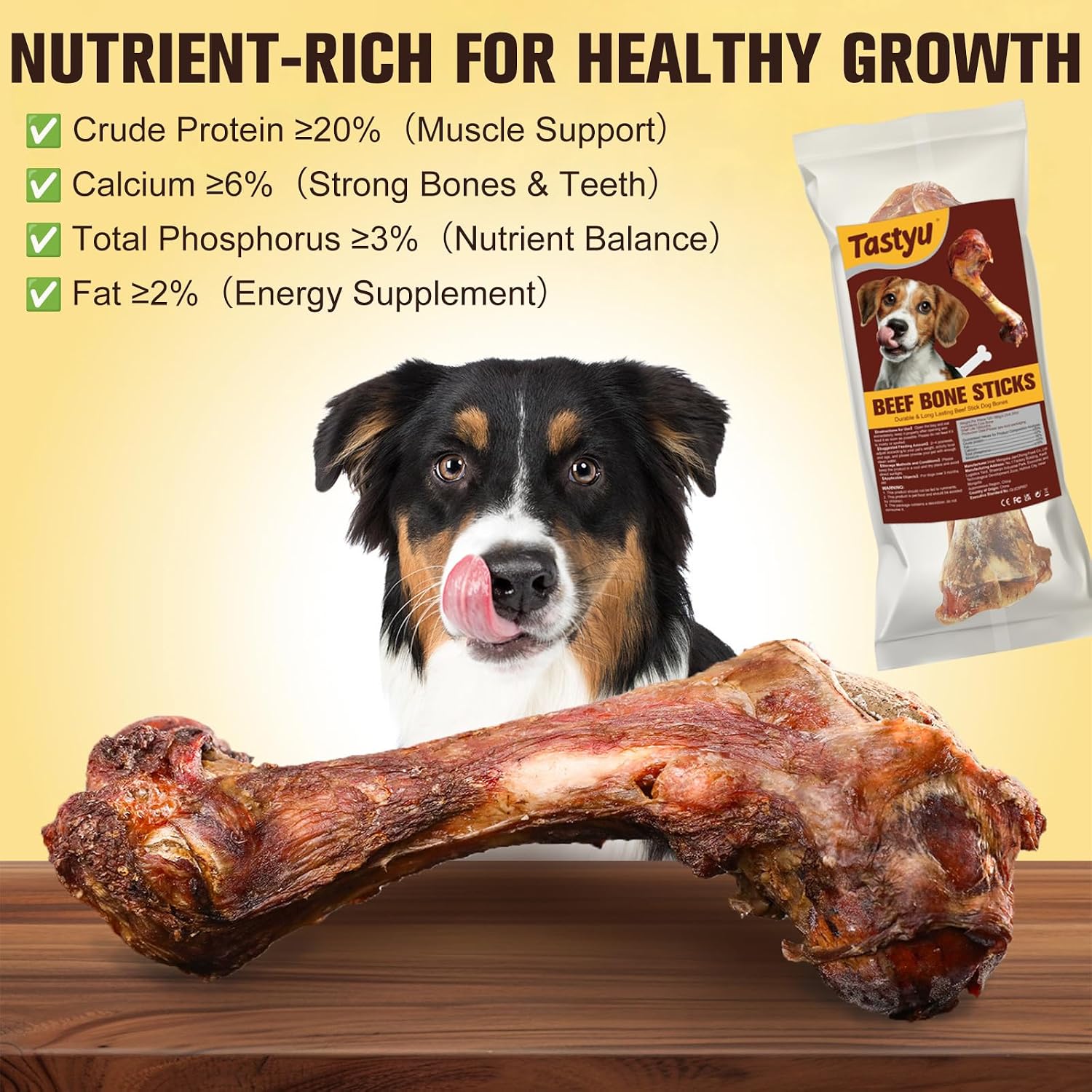 Close up of natural single ingredient beef dog chews