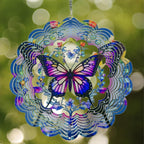 Eandisom Butterfly 3D Wind Spinner front view in a garden