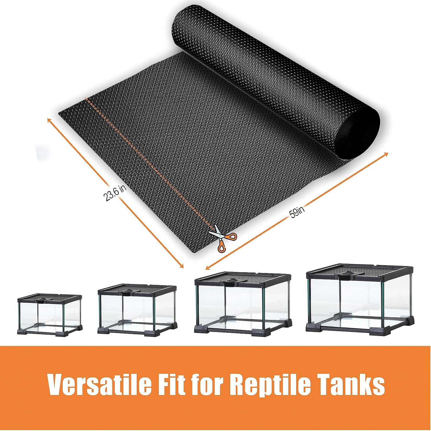 Furatune non adhesive reptile carpet substrate inside a one hundred twenty gallon tank