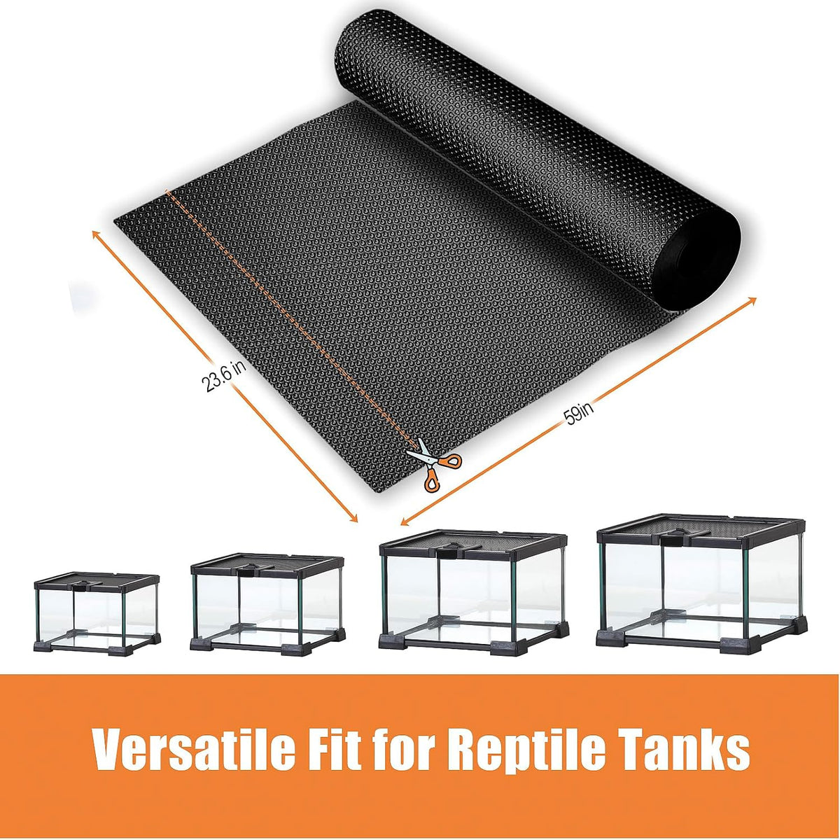 Furatune non adhesive reptile carpet substrate inside a one hundred twenty gallon tank