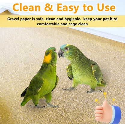 Person cutting Acsist gravel paper to fit a bird cage tray