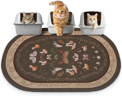 Bienbee Cat Litter Mat, 24" x 15" Litter Box Mat Rug with Non-Slip Bottom,Urine and Water Proof, Easy to Clean Cat Supplies Essentials for Indoor Kitty Kitten Floor, Bean-Green M - Image 12