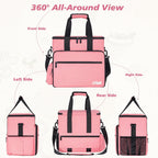 LASUK pink dog gear organizer showing open main compartment