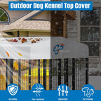 Foldable outdoor pet run roof protector showing compact storage capability