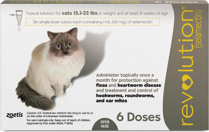 Revolution (selamectin) Topical Solution for Cats, 5.1-15 lbs (Blue), 6 Tubes - Image 10