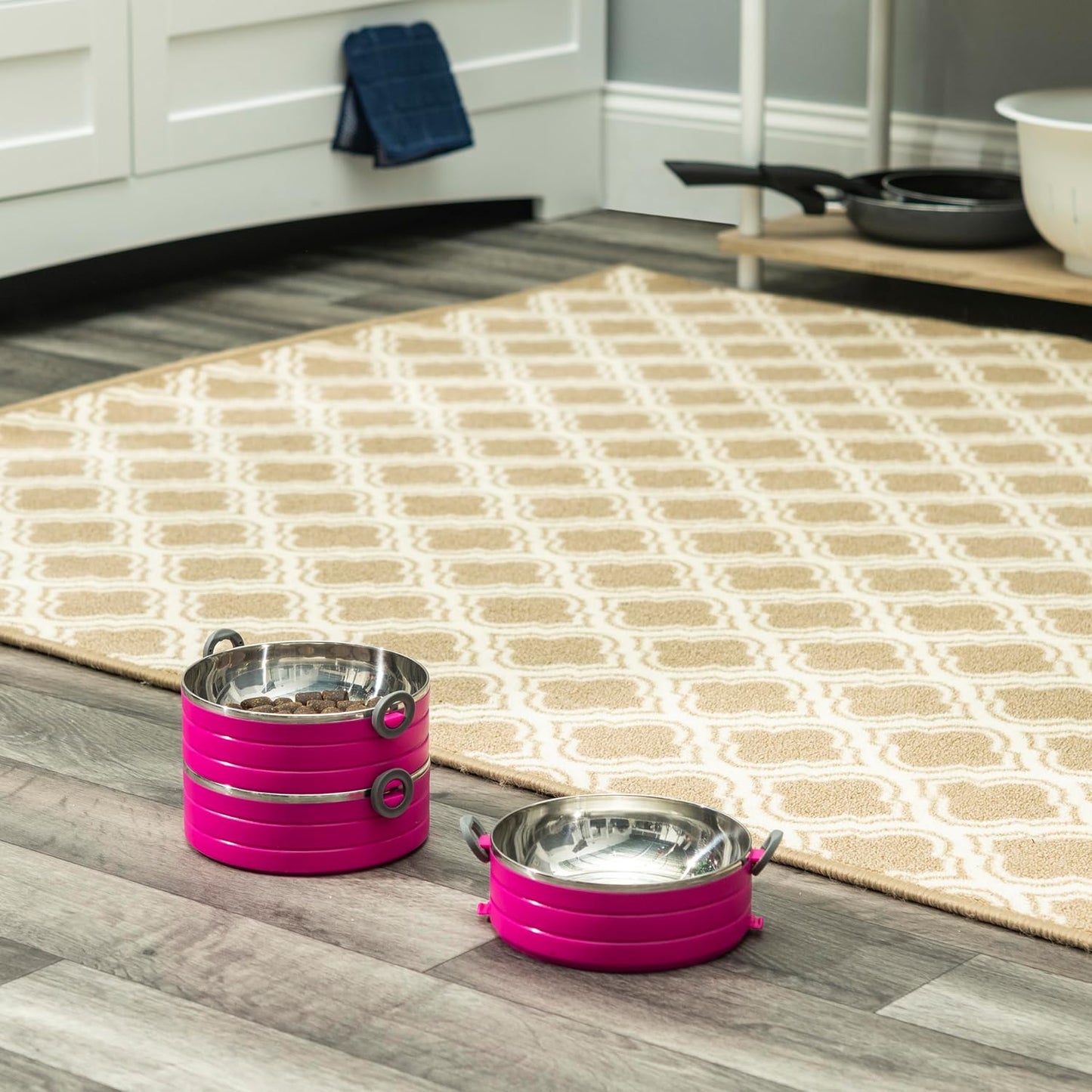 Healthy Human portable dog bowls unclipped showing three separate stainless steel layers