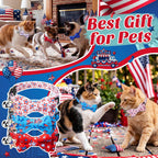 Hsei Fourth of July pet collars showing the adjustable strap configuration for small dogs.
