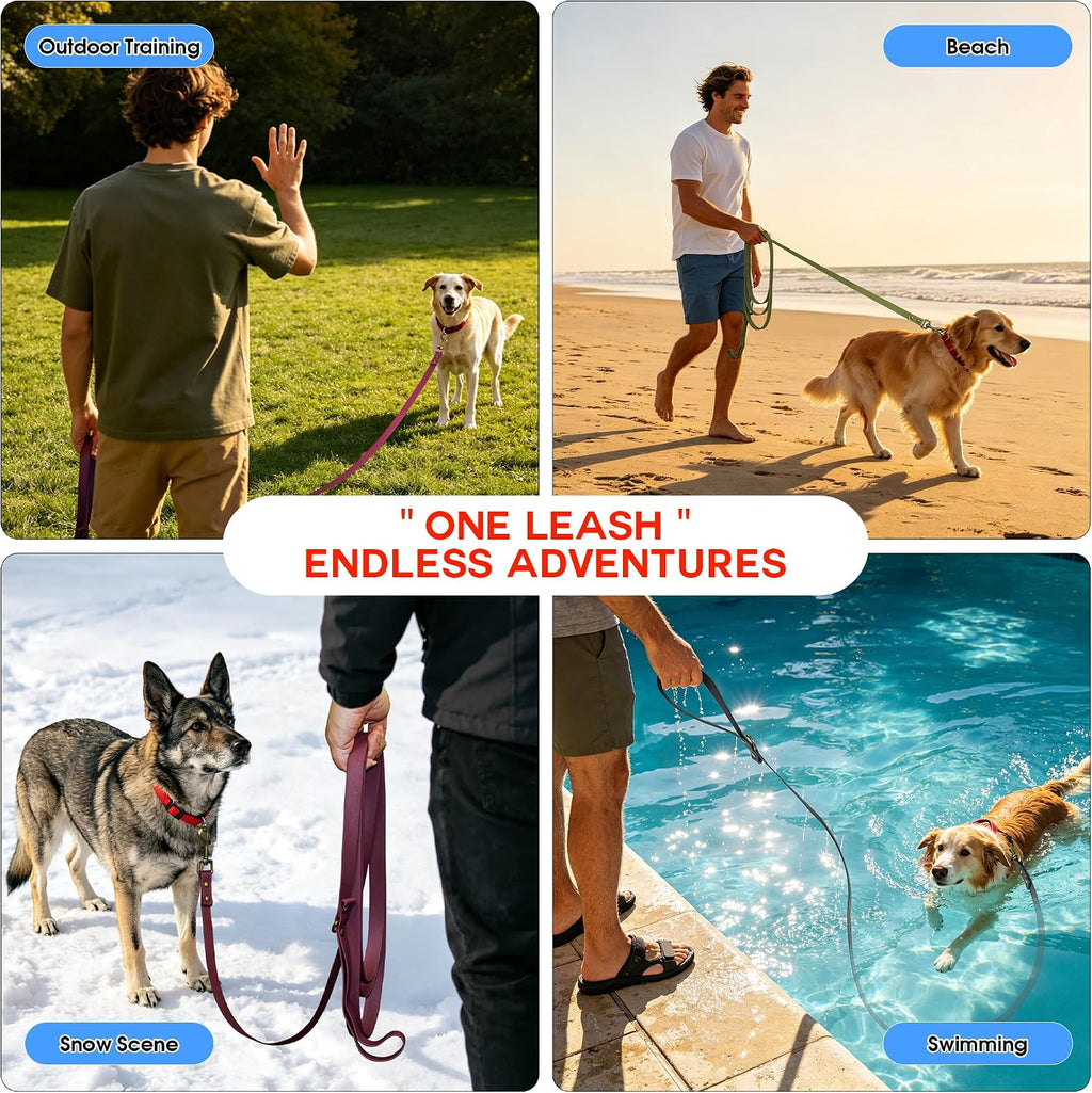 Wisedog burgundy ten feet dog training line highlighting the durable bronze buckle