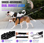 Reflective thread detail on the Meegood dog leash bungee
