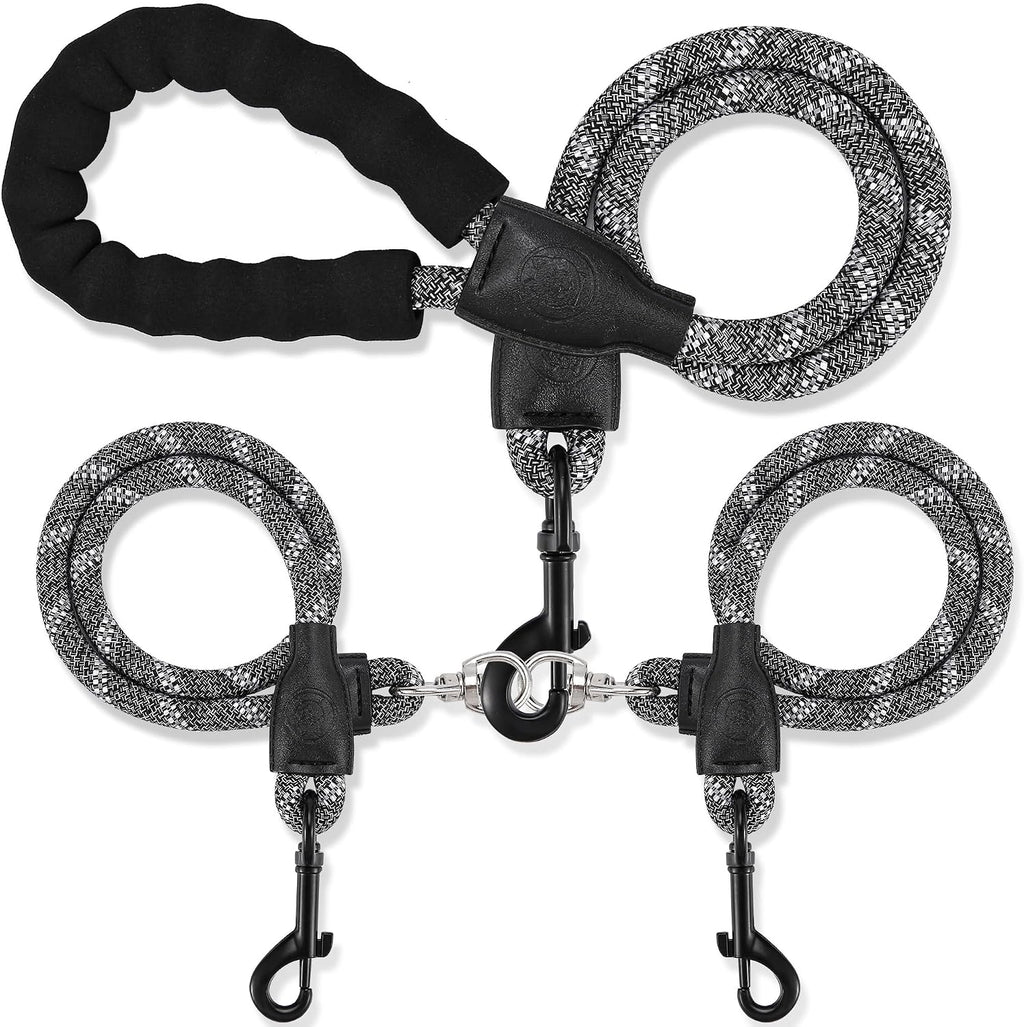 Premium imported no tangle double dog leash for multi pet households
