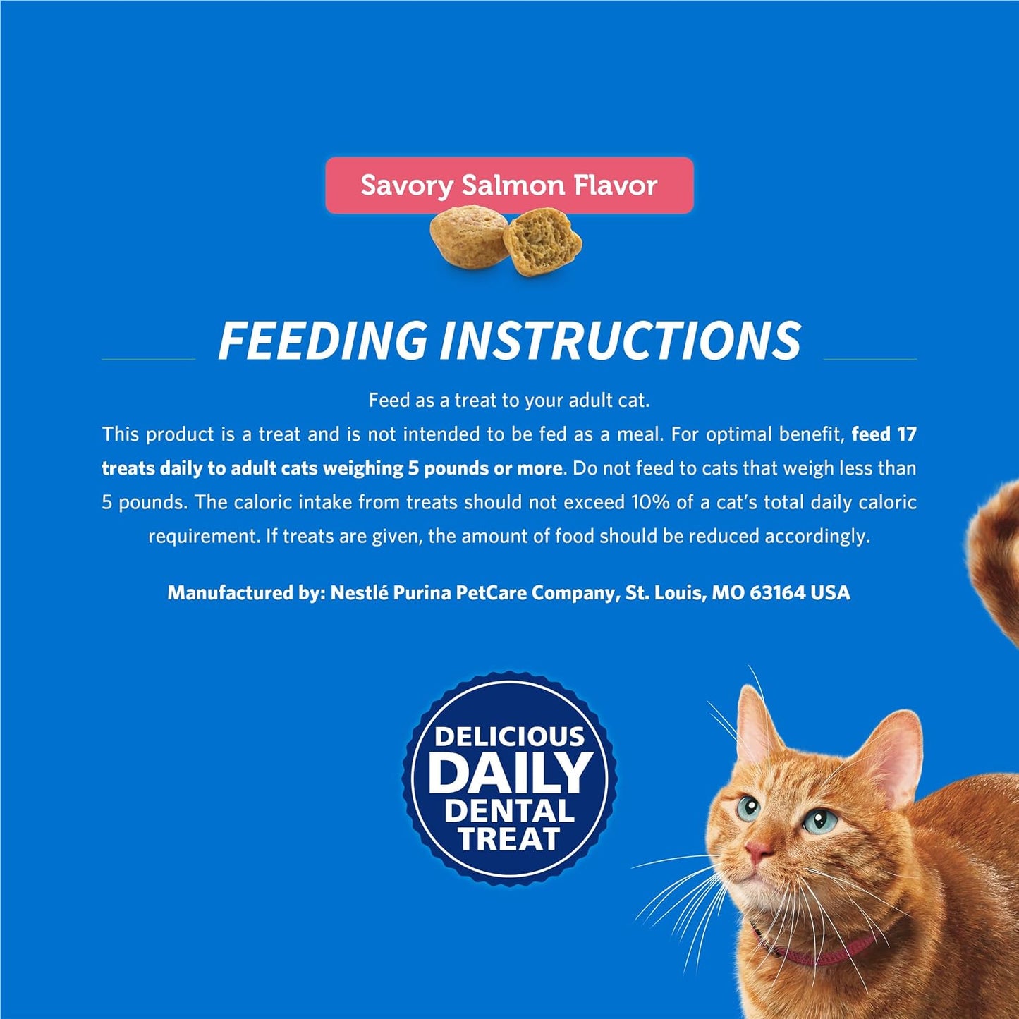 Purina DentaLife Made in USA Facilities Cat Dental Treats, Savory Salmon Flavor - 19 oz. Bag - Image 9