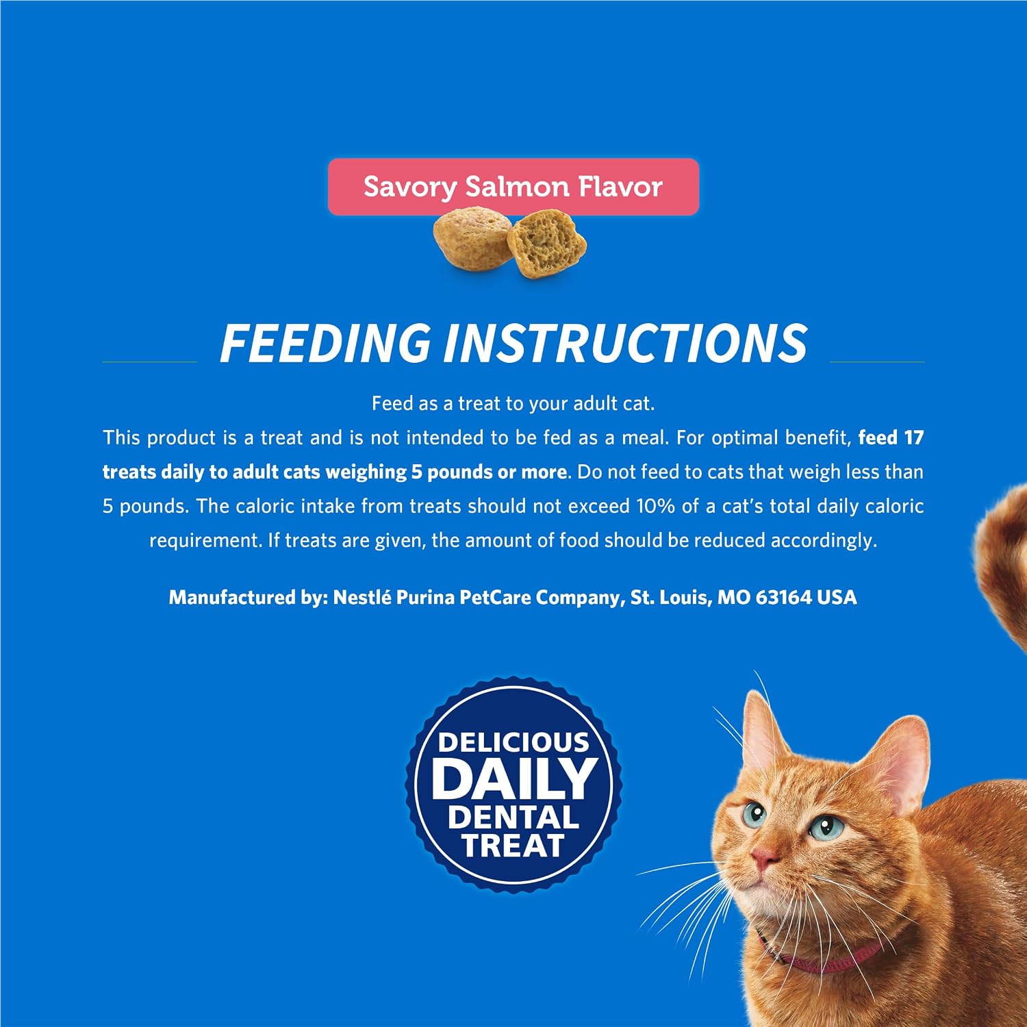 Purina DentaLife Made in USA Facilities Cat Dental Treats, Savory Salmon Flavor - 19 oz. Bag - Image 9