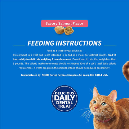 Purina DentaLife Made in USA Facilities Cat Dental Treats, Savory Salmon Flavor - 19 oz. Bag - Image 9