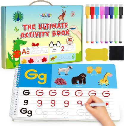 BenBen Preschool Learning Activities workbook front view highlighting educational tracing pages.