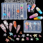 Kikonoke flower silicone nail art molds front view showing clear embossed templates for 3D floral manicure designs.