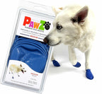 PawZ rubber dog boots for medium paws in blue color front view
