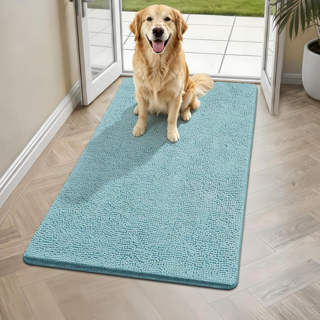 Clean floor area with Bcoimo cat mat at indoor entrance