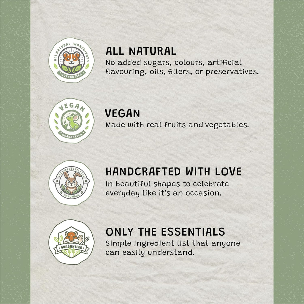 Organic high fiber forage pops for rabbit and hamster dental health enrichment