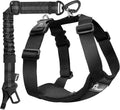Pawaboo dog seat belt harness front view black