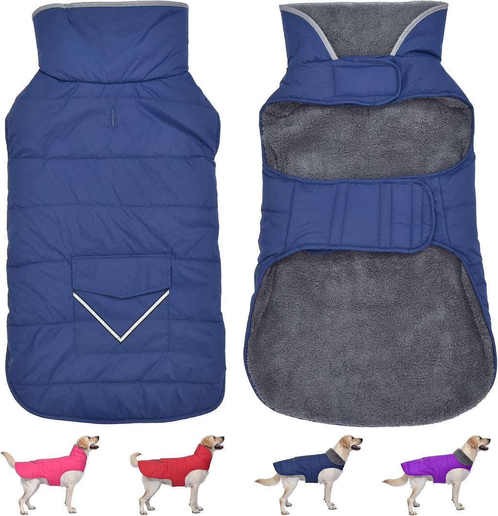 Petglad Dog Coat, Waterproof Dog Winter Jacket with Pocket, Reflective Adjustable Pet Snow Vest, Warm Cozy Fleece Sweater for Small Medium Extra Large Dogs - Sky Blue, S - Image 11