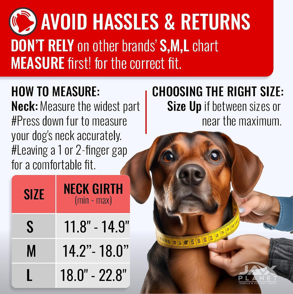 Escape free dual color block pet collar highlighting its thick high density nylon fabric and luxurious metal alloy details