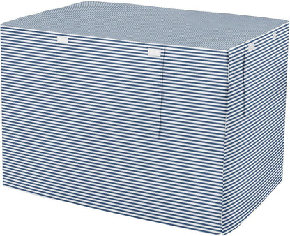 Side angle of the JUNZAN 48 inch puppy kennel protector showing mesh ventilation windows.