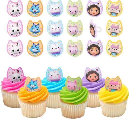 DecoPac DreamWorks Gabby's Dollhouse cupcake rings front view
