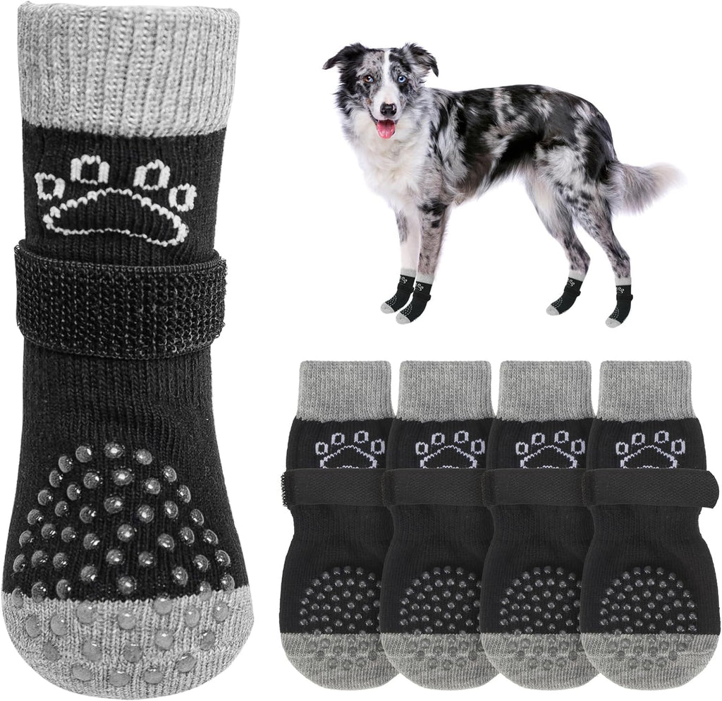 SCENEREAL Dog Socks to Prevent Licking Paws for Hot/Cold Pavement Anti Slip, Dog Shoes for Hardwood Floors, Dog Boots & Paw Protectors with Grippers for Small Medium Large Senior Dogs - Image 14