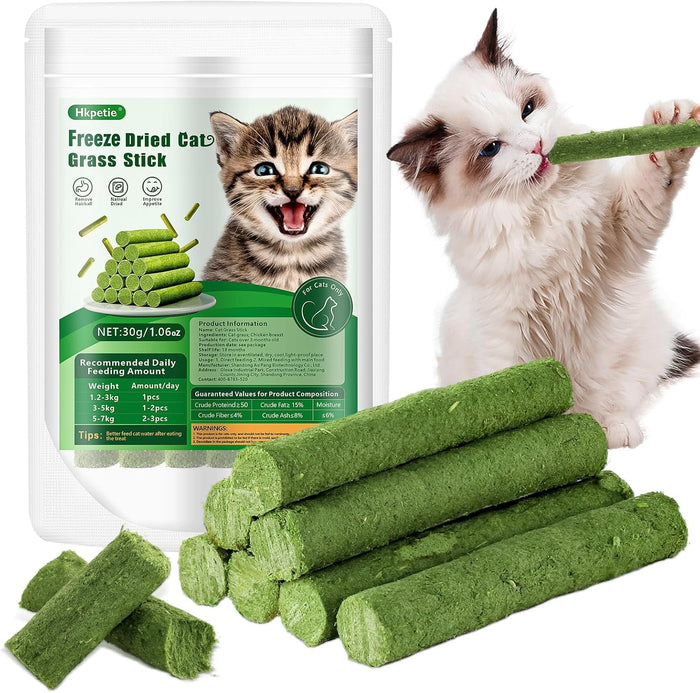 30g Cat Grass Sticks, Cat Grass Treats for Teeth Cleaning Hairball Removal - Image 1
