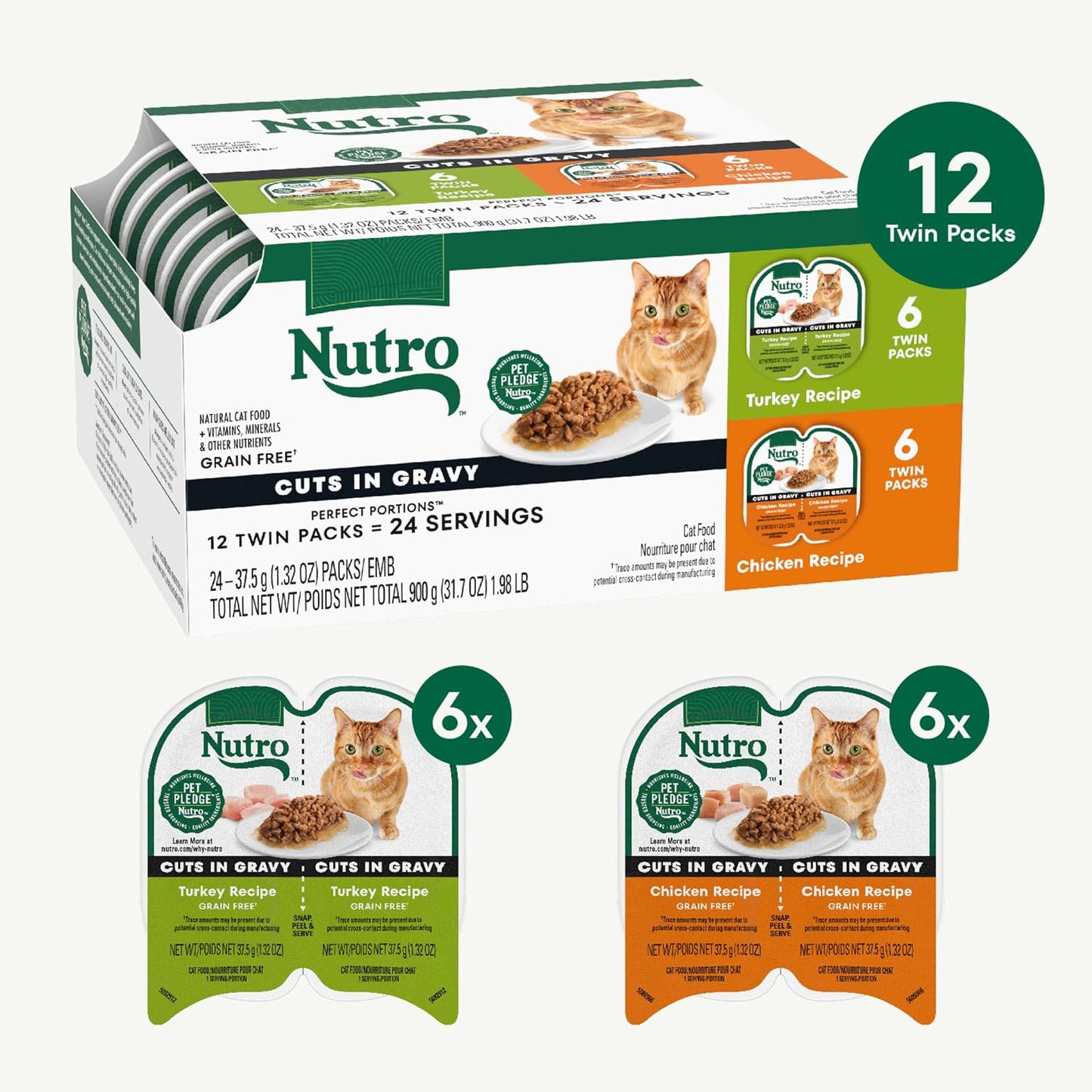 Premium grain free imported wet cat food snap and peel packaging