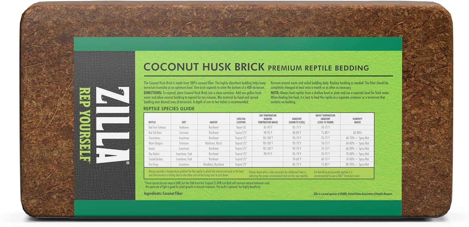 Zilla Coconut Husk Brick, Organic Bedding for Reptiles, Made with 100% Coconut Fiber, Ideal for Tropical Habitats and Egg Incubation - Image 9