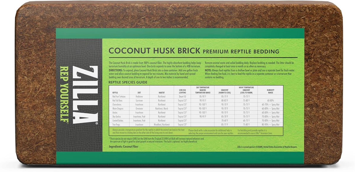 Zilla Coconut Husk Brick, Organic Bedding for Reptiles, Made with 100% Coconut Fiber, Ideal for Tropical Habitats and Egg Incubation - Image 9