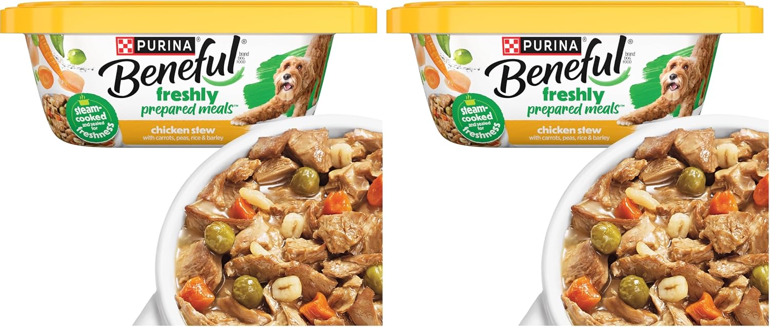Purina Beneful Wet Dog Food Freshly Prepared Meals Beef Stew with Peas, Carrots, Rice, and Barley - (Pack of 8) 10 oz. Tubs - Image 14