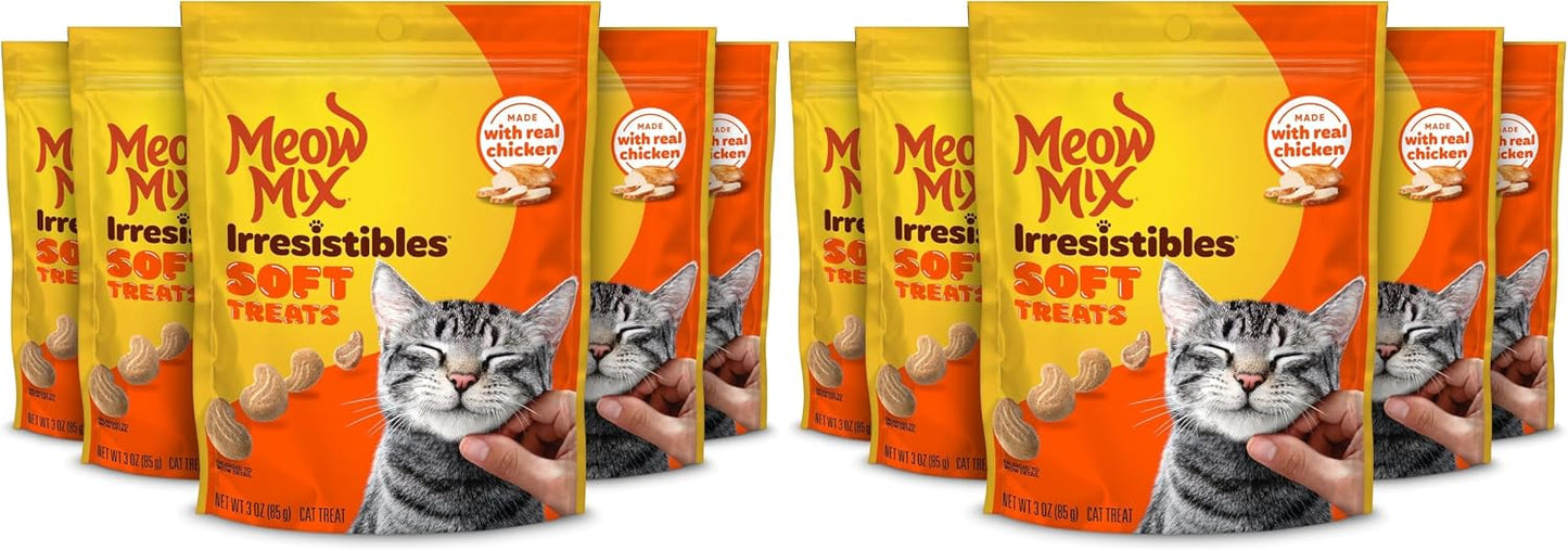 Meow Mix Irresistibles Soft Cat Treats, White Meat Chicken, 3 Ounce (Pack of 5) - Image 10