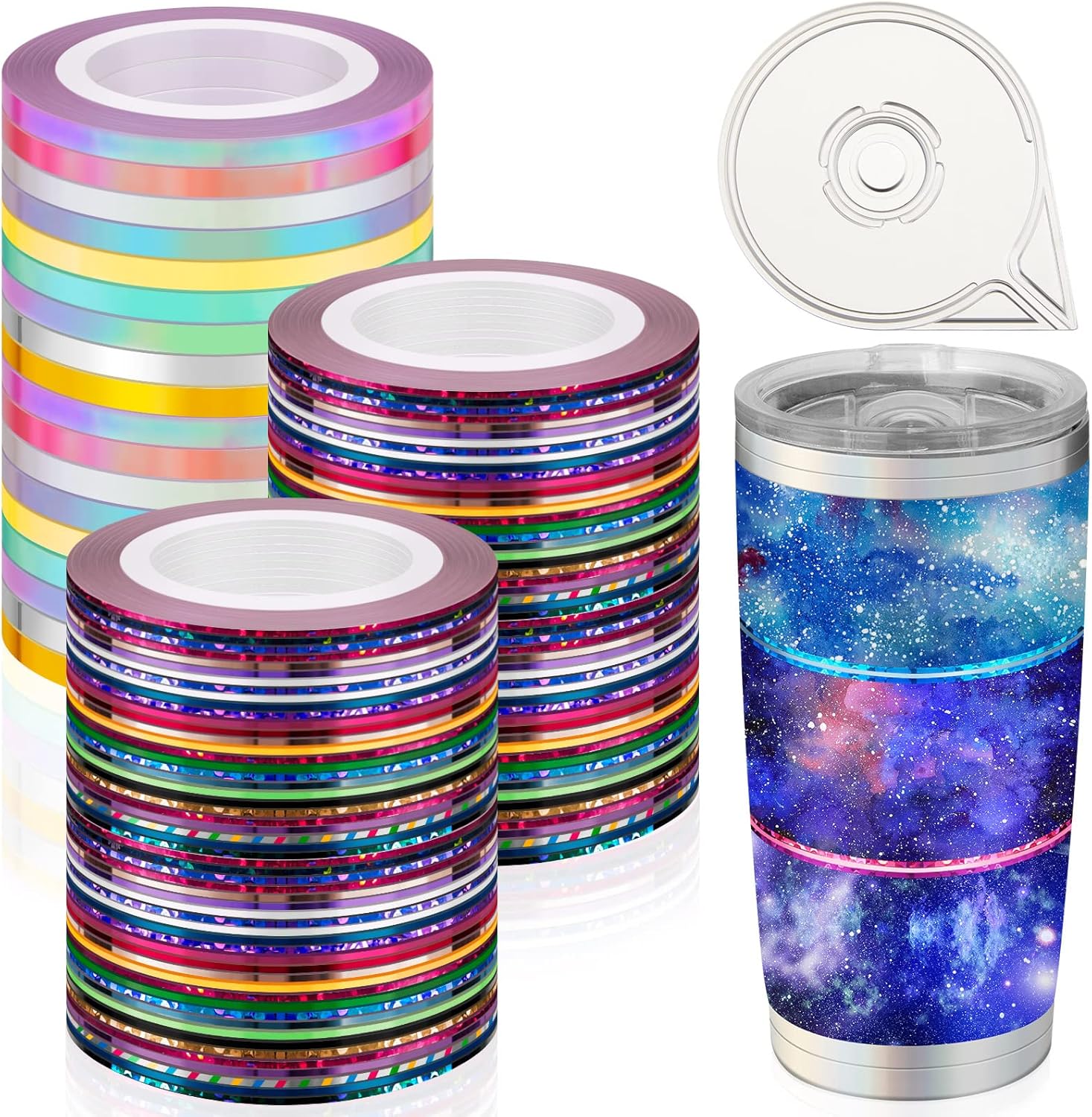 Outus 138 rolls holographic striping tape set front view