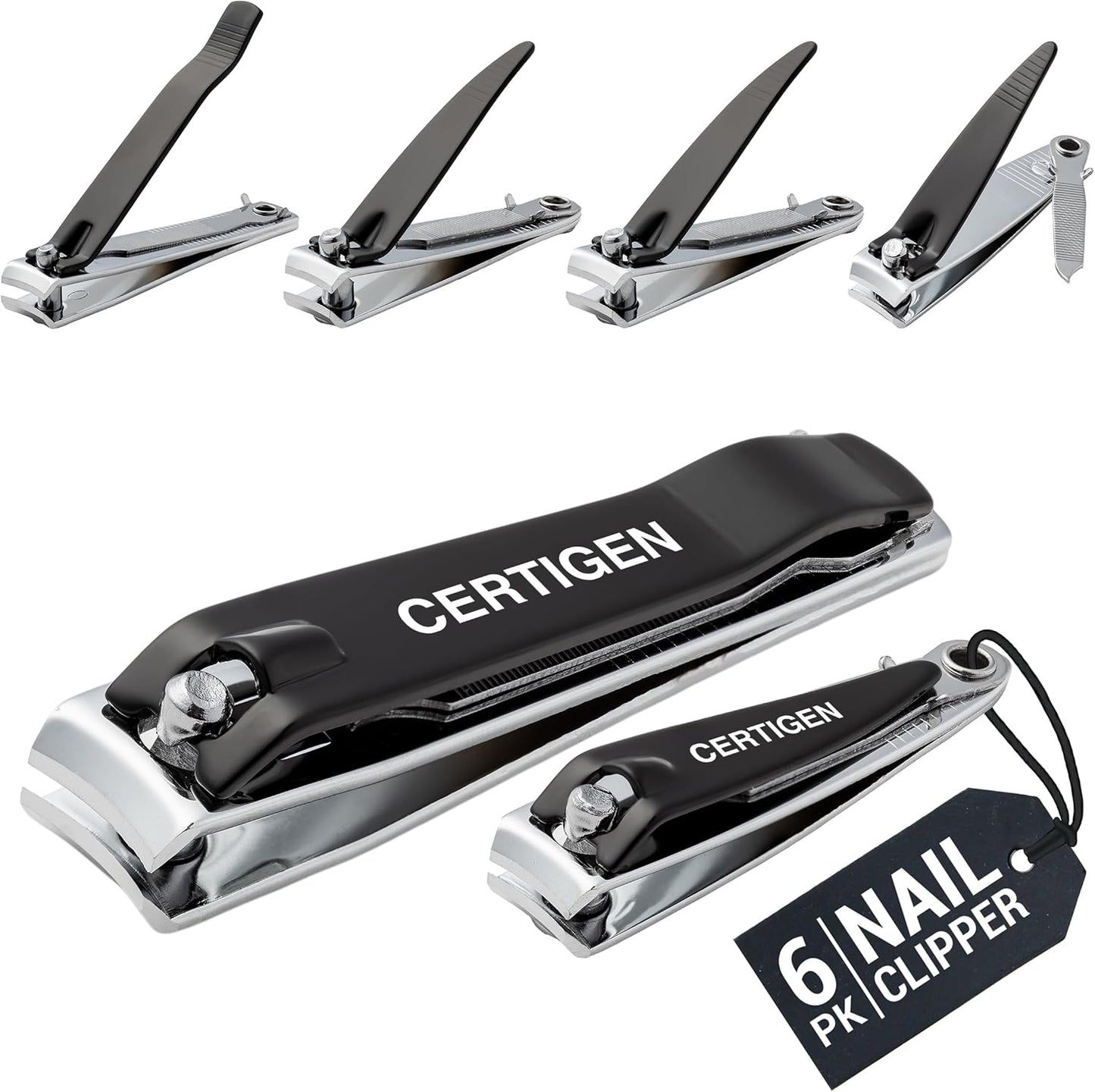 Certigen nail clippers set 6 piece front view