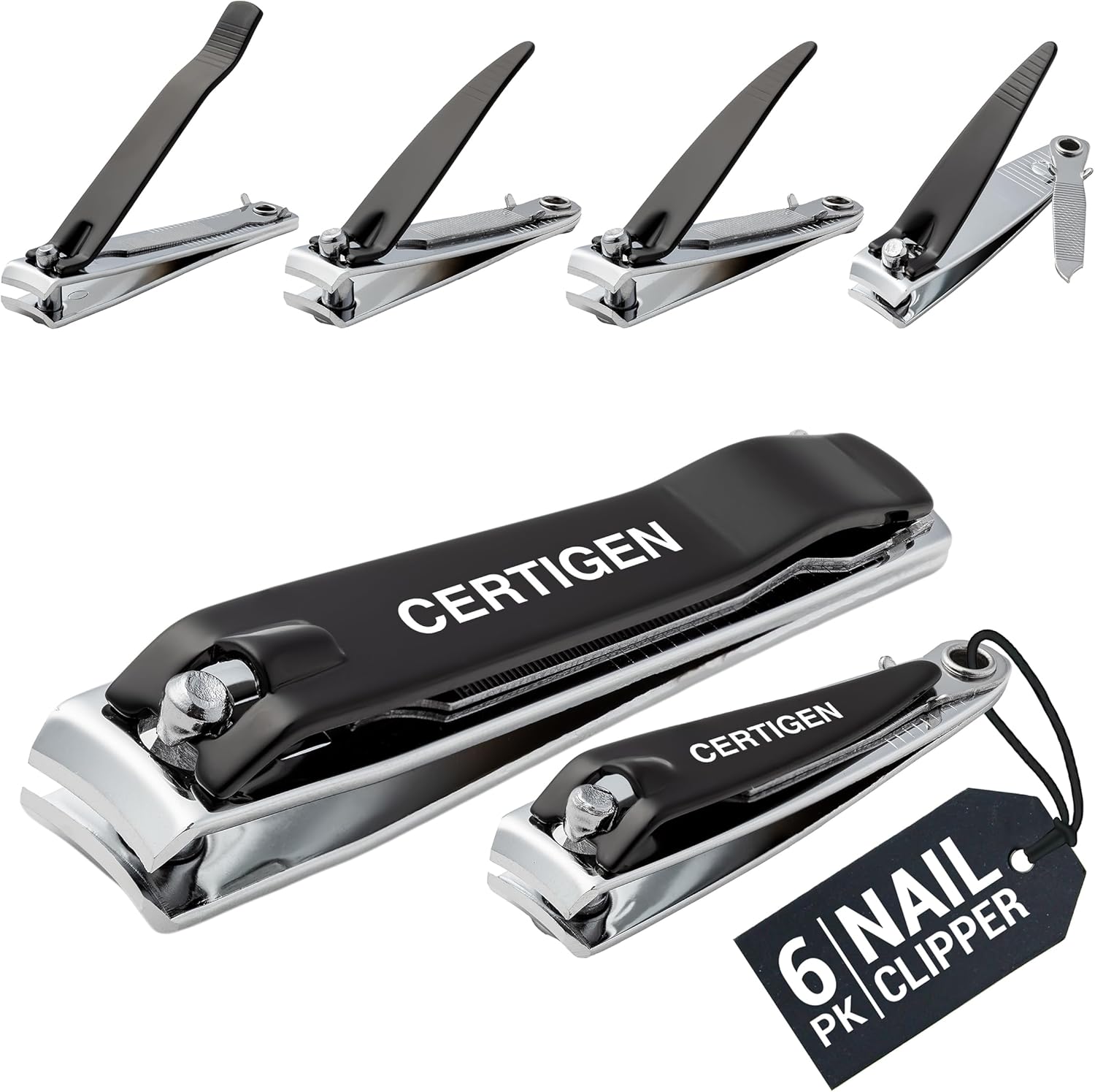 Certigen nail clippers set 6 piece front view