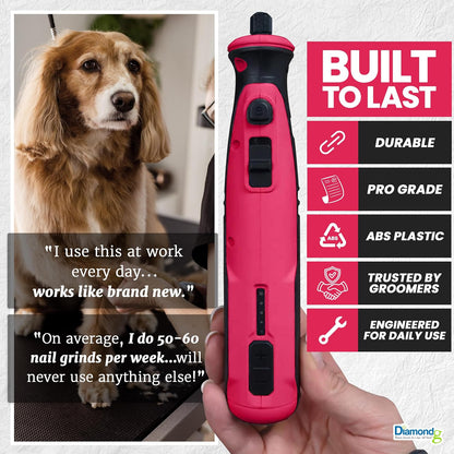 Diamondg dog nail grinder inside its travel storage pouch