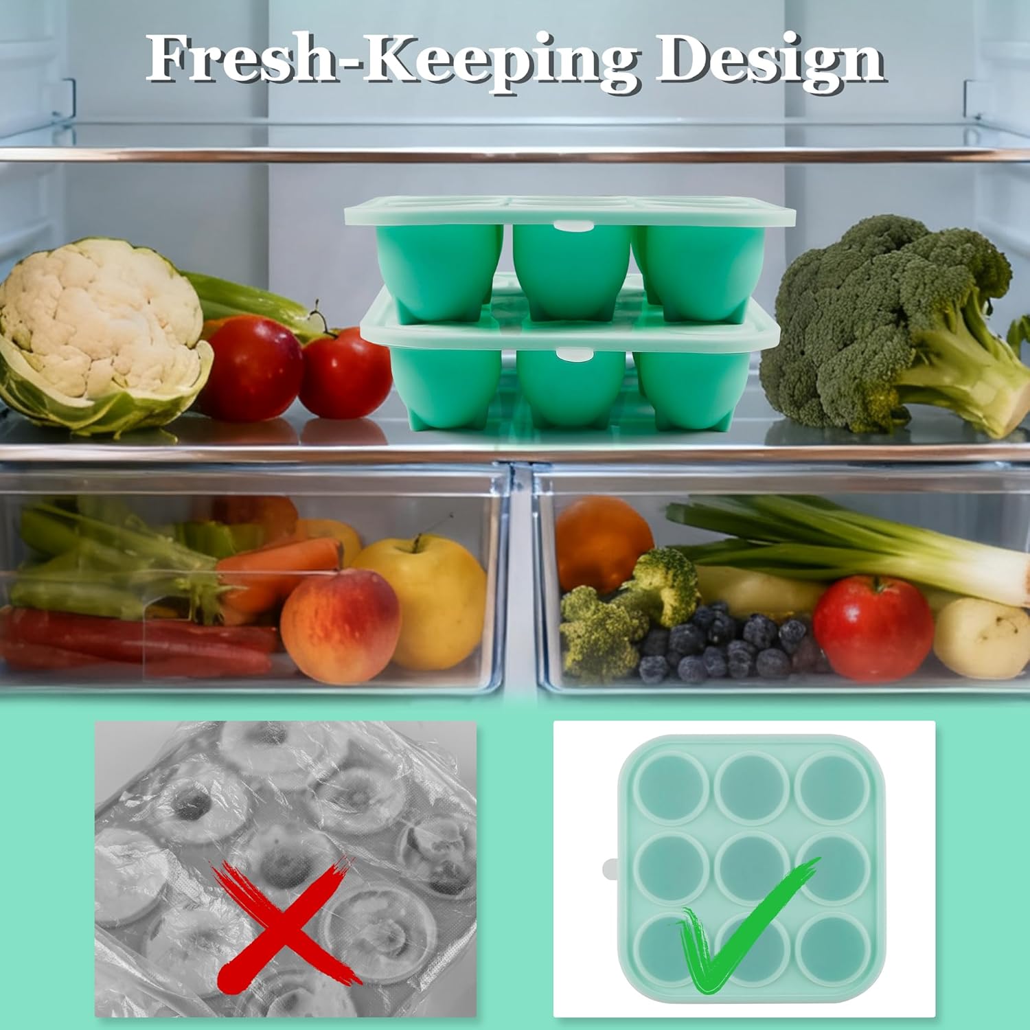 Close up of 9 cavity dog treat silicone mold tray
