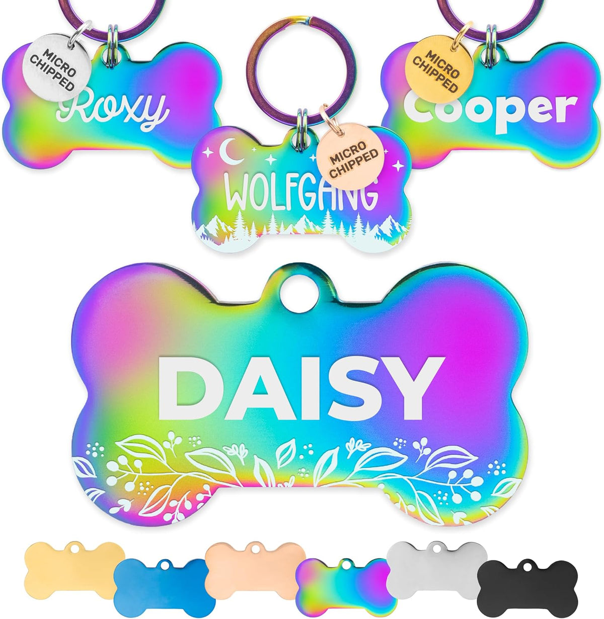 ExcelMark Pet ID Tags - Customized Dog and Cat Tags (Round, Gold) - Image 10