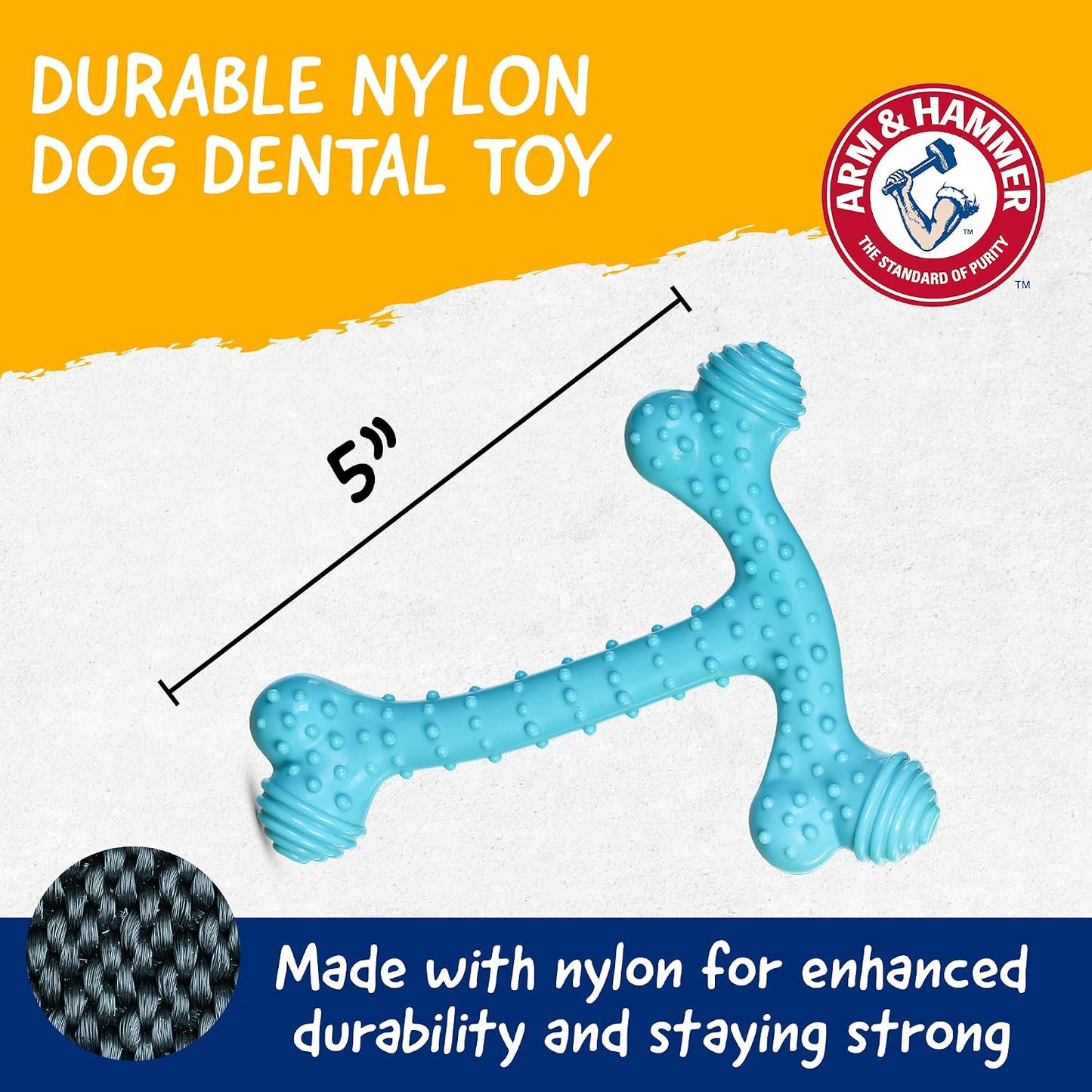 Side profile of peanut butter scented dog chew toy