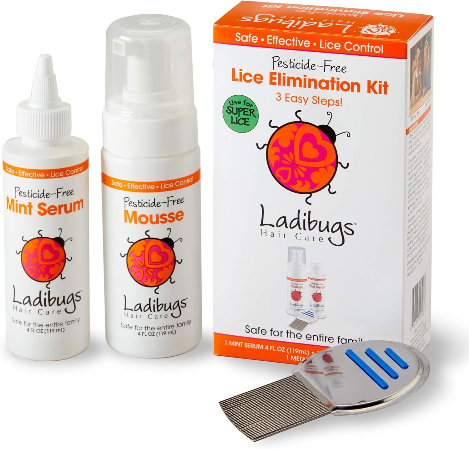 Ladibugs One and Done Lice Treatment Kit front view packaging